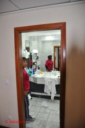 The bathroom.